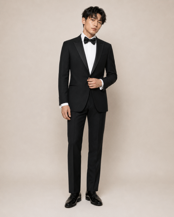 Black Roma Tailored Fit Two-Piece Tuxedo (5) Black Roma Tailored Fit Two-Piece Tuxedo 黑色 Roma 修身剪裁兩件套禮服