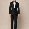 Black Roma Tailored Fit Two-Piece Tuxedo Shawl Lapel (1) Black Roma Tailored Fit Two-Piece Tuxedo Shawl Lapel 黑色 Roma 修身剪裁兩件套圓領禮服