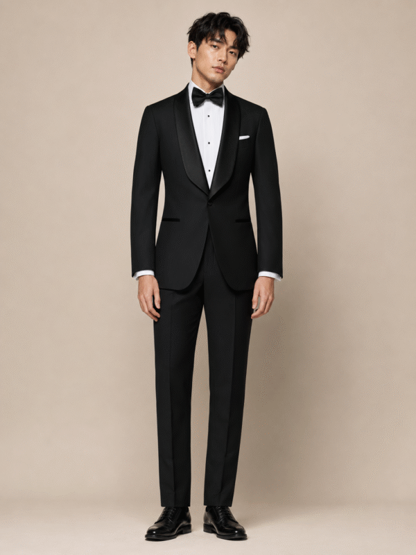 Black Roma Tailored Fit Two-Piece Tuxedo Shawl Lapel (1) Black Roma Tailored Fit Two-Piece Tuxedo Shawl Lapel 黑色 Roma 修身剪裁兩件套圓領禮服