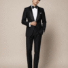Black Roma Tailored Fit Two-Piece Tuxedo Shawl Lapel (2) Black Roma Tailored Fit Two-Piece Tuxedo Shawl Lapel 黑色 Roma 修身剪裁兩件套圓領禮服