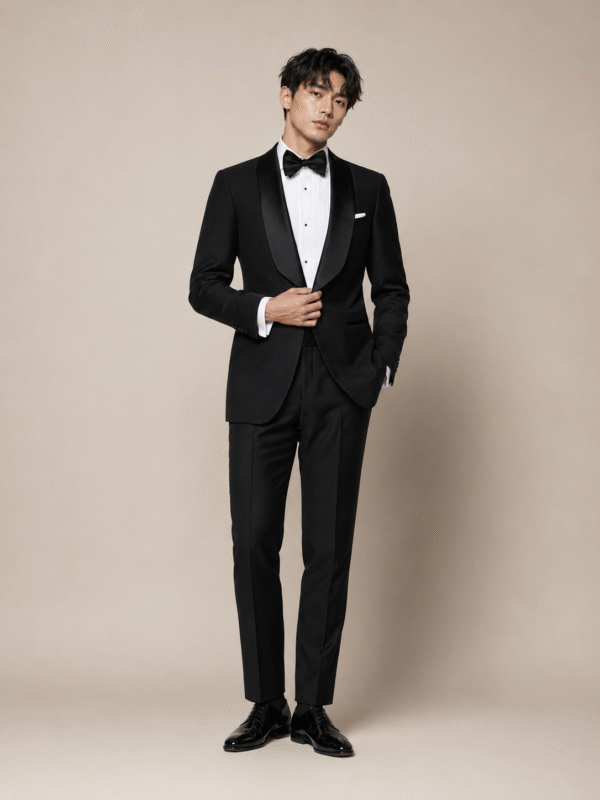 Black Roma Tailored Fit Two-Piece Tuxedo Shawl Lapel (2) Black Roma Tailored Fit Two-Piece Tuxedo Shawl Lapel 黑色 Roma 修身剪裁兩件套圓領禮服