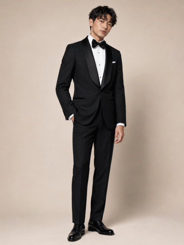 Black Roma Tailored Fit Two-Piece Tuxedo Shawl Lapel (3) Black Roma Tailored Fit Two-Piece Tuxedo Shawl Lapel 黑色 Roma 修身剪裁兩件套圓領禮服