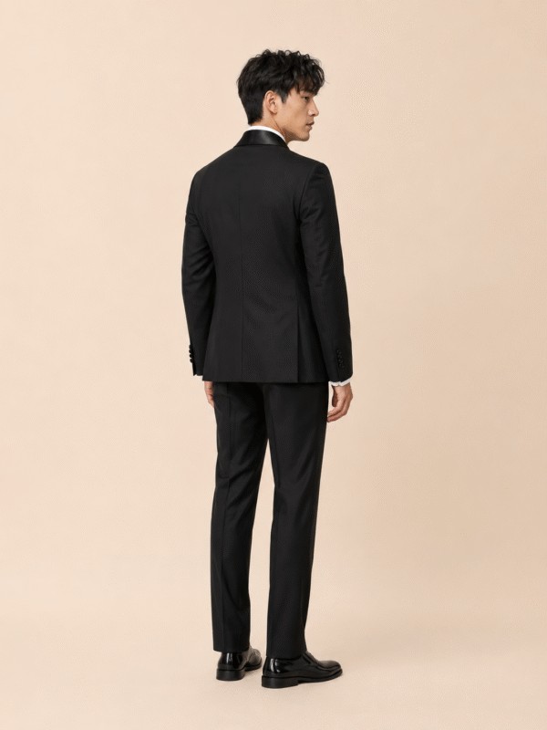 Black Roma Tailored Fit Two-Piece Tuxedo Shawl Lapel (4) Black Roma Tailored Fit Two-Piece Tuxedo Shawl Lapel 黑色 Roma 修身剪裁兩件套圓領禮服