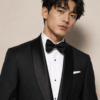 Black Roma Tailored Fit Two-Piece Tuxedo Shawl Lapel (5) Black Roma Tailored Fit Two-Piece Tuxedo Shawl Lapel 黑色 Roma 修身剪裁兩件套圓領禮服