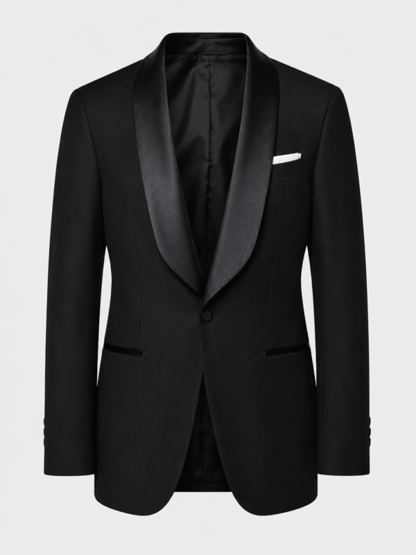 Black Roma Tailored Fit Two-Piece Tuxedo Shawl Lapel (6) Black Roma Tailored Fit Two-Piece Tuxedo Shawl Lapel 黑色 Roma 修身剪裁兩件套圓領禮服