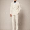 Cream Tailored Fit Milano Double Breast Peak Lapel Tuxedo (2) Cream Tailored Fit Milano Double Breast Tuxedo 奶白色 Roma 修身剪裁兩件套雙排扣禮服