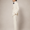 Cream Tailored Fit Milano Double Breast Peak Lapel Tuxedo (3) Cream Tailored Fit Milano Double Breast Tuxedo 奶白色 Roma 修身剪裁兩件套雙排扣禮服