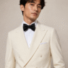 Cream Tailored Fit Milano Double Breast Peak Lapel Tuxedo (5) Cream Tailored Fit Milano Double Breast Tuxedo 奶白色 Roma 修身剪裁兩件套雙排扣禮服