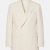 Cream Tailored Fit Milano Double Breast Peak Lapel Tuxedo (7) Cream Tailored Fit Milano Double Breast Tuxedo 奶白色 Roma 修身剪裁兩件套雙排扣禮服
