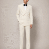 Cream Tailored Fit Milano Double Breast Peak Lapel Tuxedo(1) Cream Tailored Fit Milano Double Breast Tuxedo 奶白色 Roma 修身剪裁兩件套雙排扣禮服