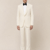 Cream Tailored Fit Milano Shawl Lapel Tuxedo (2) Cream Tailored Fit Milano Shawl Lapel Tuxedo 奶白色 Roma 修身剪裁兩件套圓領禮服