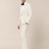 Cream Tailored Fit Milano Shawl Lapel Tuxedo (4) Cream Tailored Fit Milano Shawl Lapel Tuxedo 奶白色 Roma 修身剪裁兩件套圓領禮服