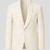 Cream Tailored Fit Milano Shawl Lapel Tuxedo (7) Cream Tailored Fit Milano Shawl Lapel Tuxedo 奶白色 Roma 修身剪裁兩件套圓領禮服