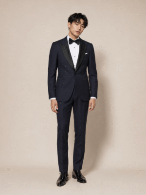 Navy Roma Tailored Fit Two-Piece Tuxedo (1) Navy Roma Tailored Fit Two-Piece Tuxedo 海軍藍 Roma 修身剪裁兩件套禮服