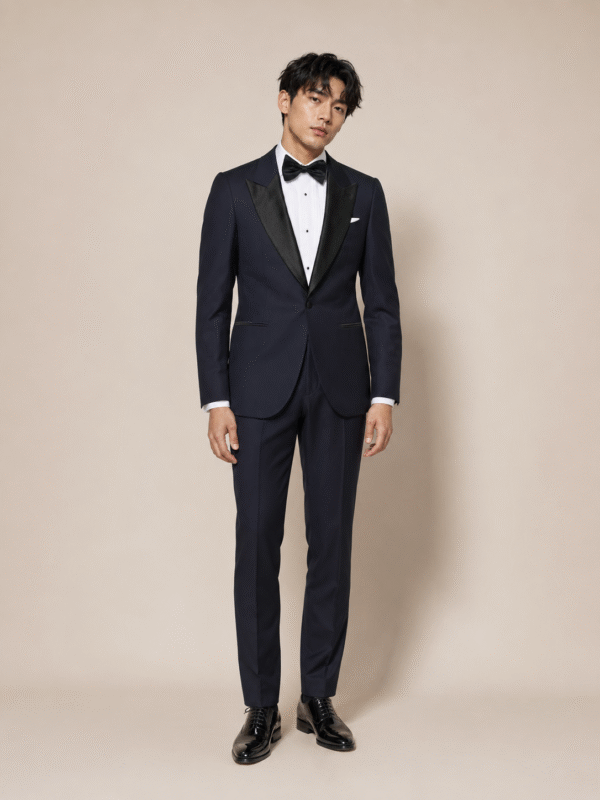 Navy Roma Tailored Fit Two-Piece Tuxedo (1) Navy Roma Tailored Fit Two-Piece Tuxedo 海軍藍 Roma 修身剪裁兩件套禮服