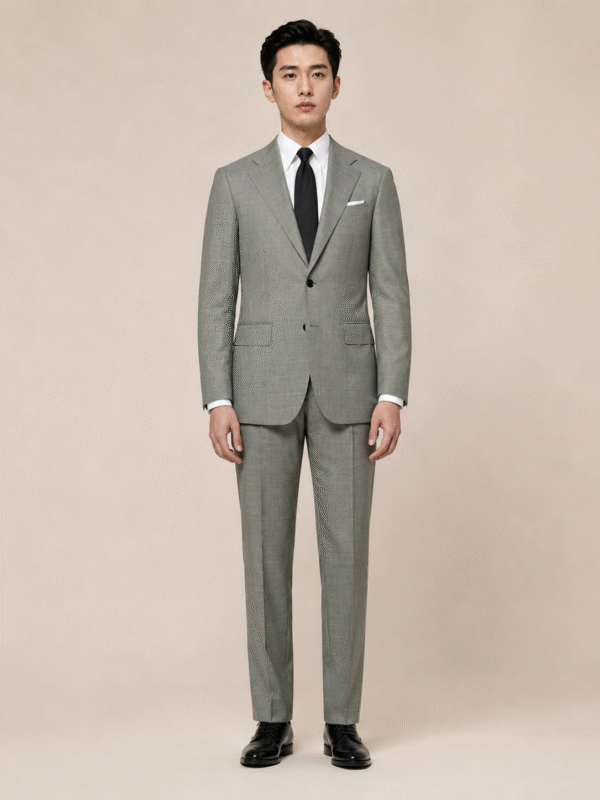 Sage Green Grey Plain Perennial Tailored Fit Milano 2 Piece Suit (1) Sage Green Grey Plain Perennial Tailored Fit Milano 2 Piece Suit 灰鼠尾草綠 Perennial Milano 修身剪裁兩件套西裝