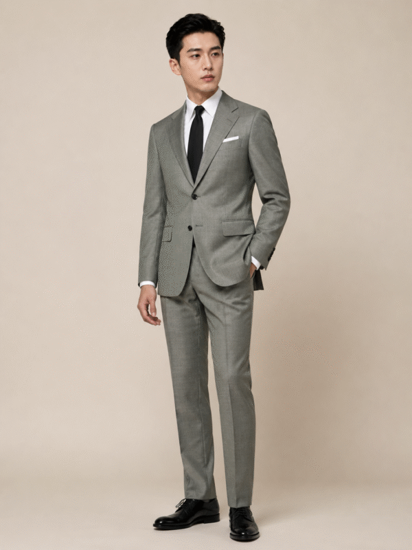 Sage Green Grey Plain Perennial Tailored Fit Milano 2 Piece Suit (3) Sage Green Grey Plain Perennial Tailored Fit Milano 2 Piece Suit 灰鼠尾草綠 Perennial Milano 修身剪裁兩件套西裝